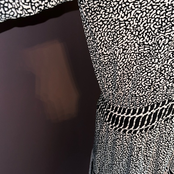 Assorti For Susan Freis Vintage Black & White Long Sleeve Pleated Dress SZ M(83) - Picture 9 of 13